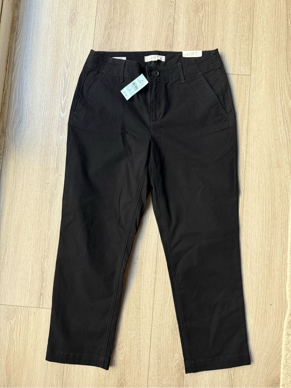 LOFT The Monroe Slim Black Straight Leg Pants Size 6P NWT